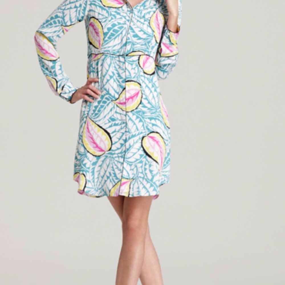 Theory Walda tropical print silk shirt dress - Picture 2 of 5